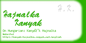 hajnalka kanyak business card